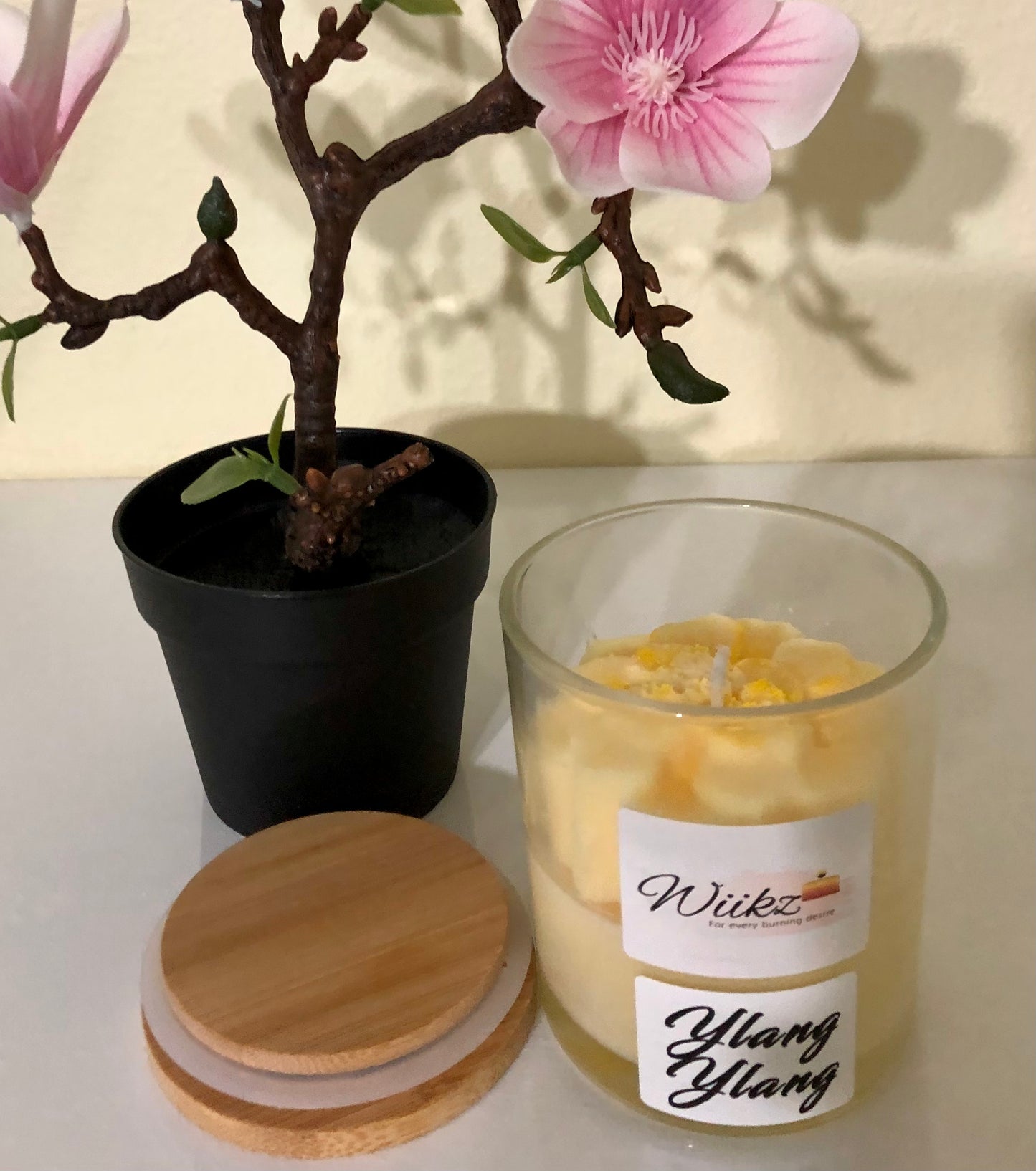 Flower topper jar/Ylang Ylang