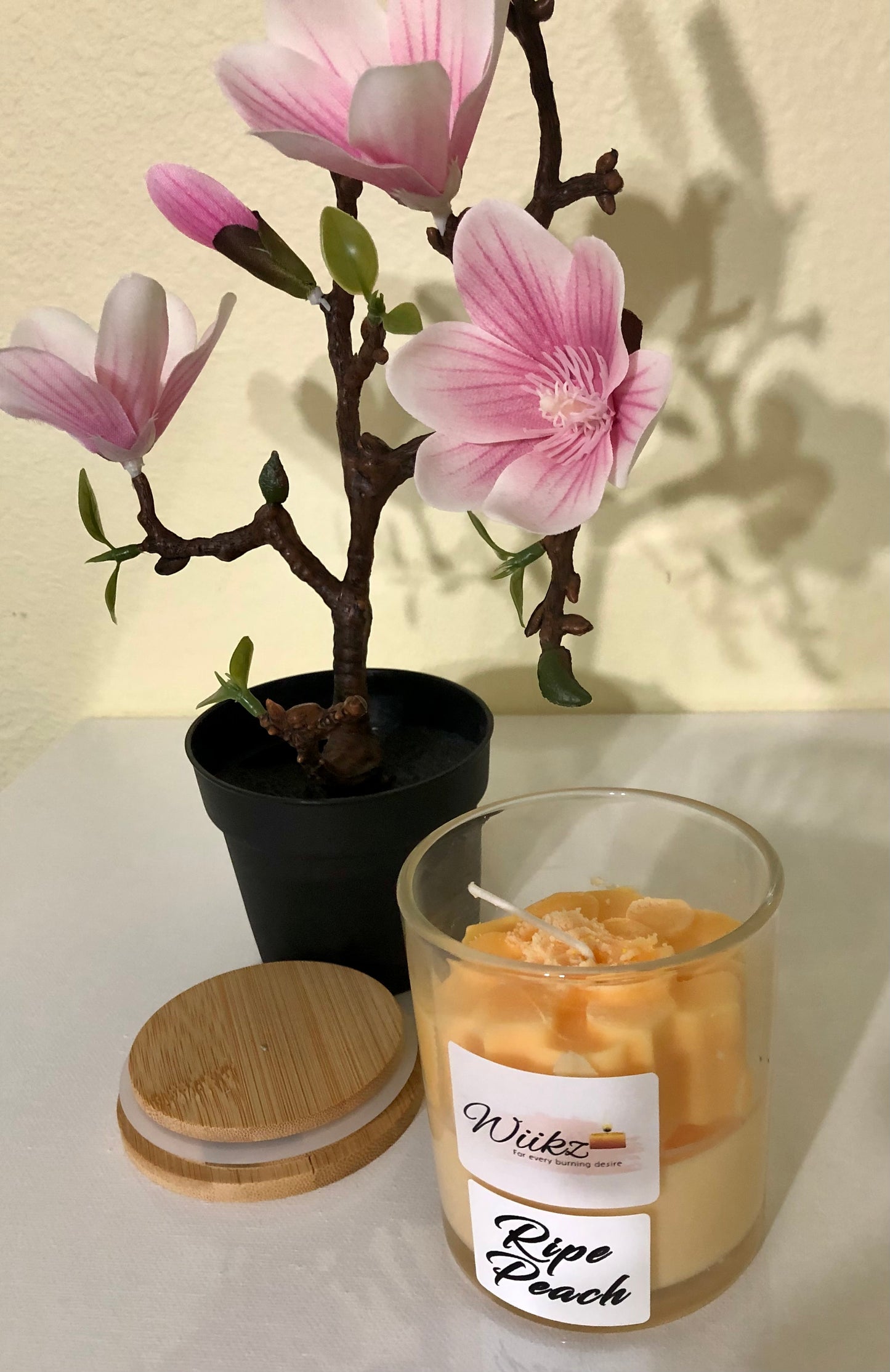 Flower Topper jar/Ripe Peach